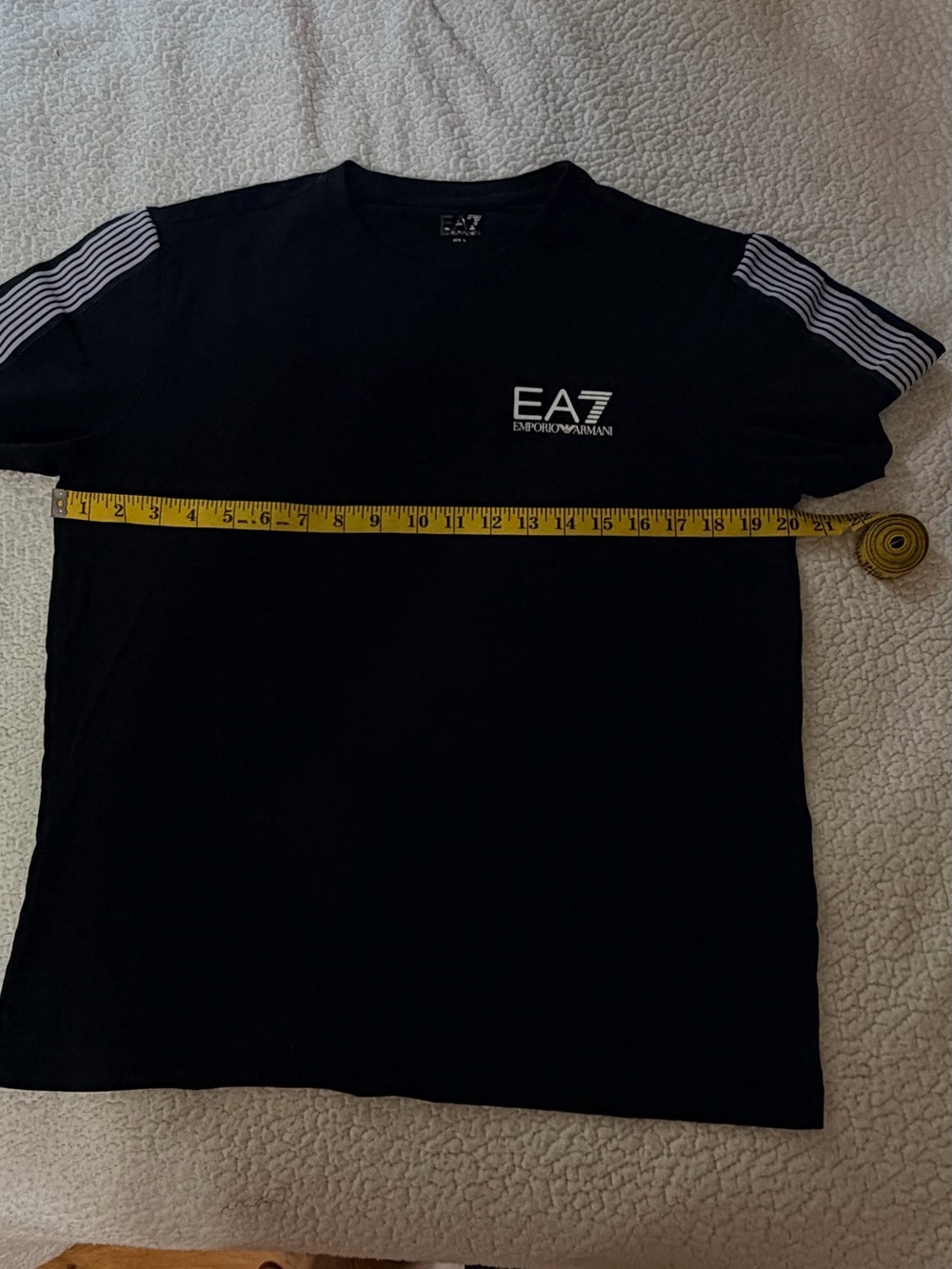 Emporio Armani Black Crewneck T-Shirt with White EA7 Logo